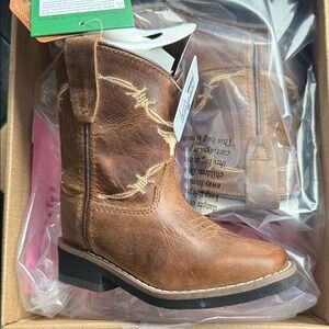 Brown Kids Cowboy Boots